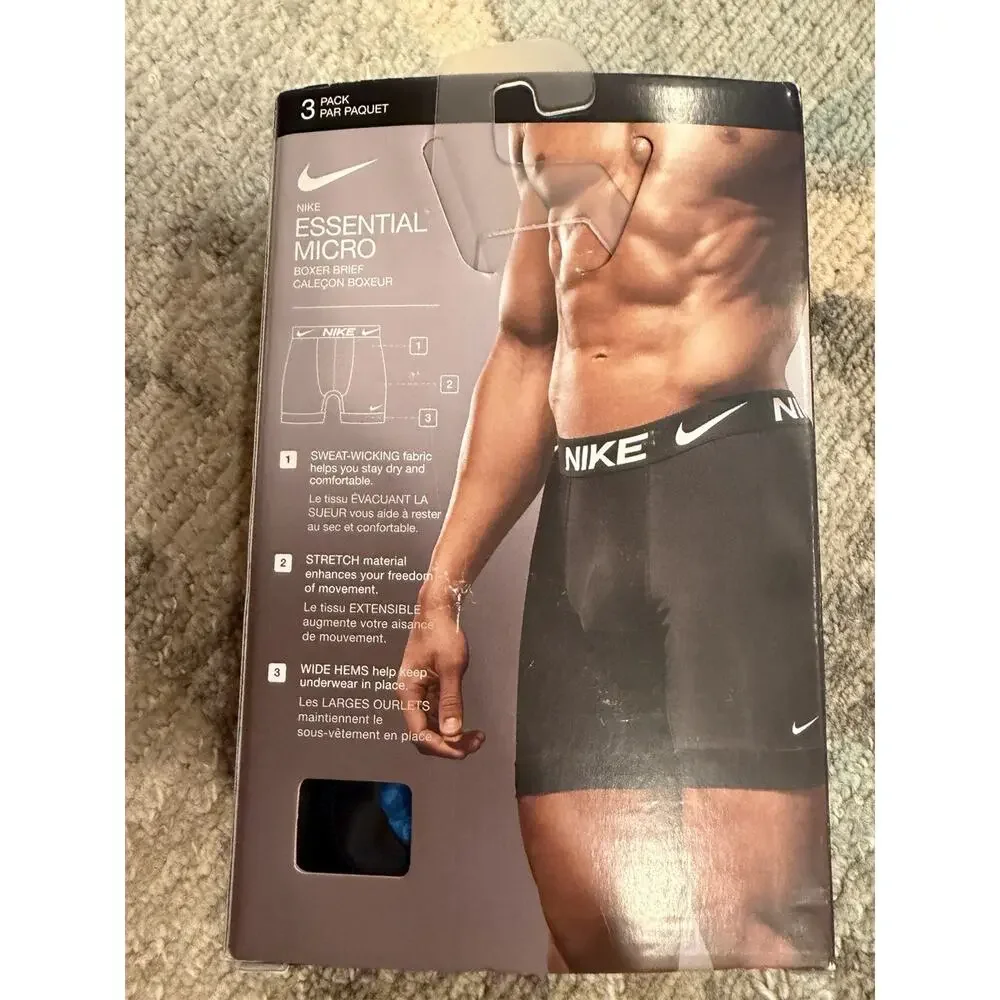Nike Essential Micro Boxer Brief 3 Pack Sz M NIB $42
